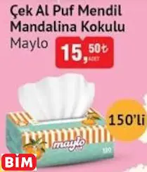 MAYLO ÇEK AL PUF MENDİL MANDALİNA KOKULU MAYLO ÇEK AL PUF MENDİL MANDALİNA KOKULU